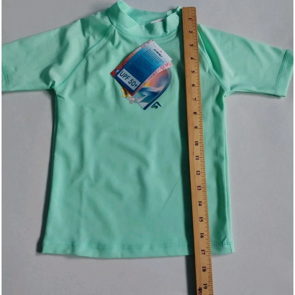 Kanu Surf Girls Size 4T UPF‎ 50+  Rashguard Swim Shirt Ice Green Skin Protection